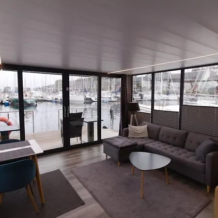 Hausboot Fjord Meeresbrise Mit Dachterrasse In Flensburg Exterior photo